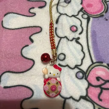 헬로키티 스트랩 꽃무늬 하카타