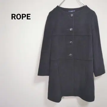 로페*노카라 코트 롱 아우터 버튼 포켓 울 깔끔한