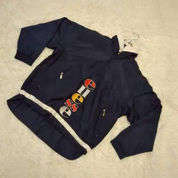 ellesse 하프 지퍼 풀오버 블루종 네이비 로고 자수