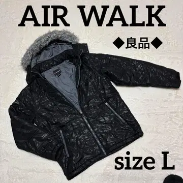 AIR WALK 퍼 패딩 자켓 블랙