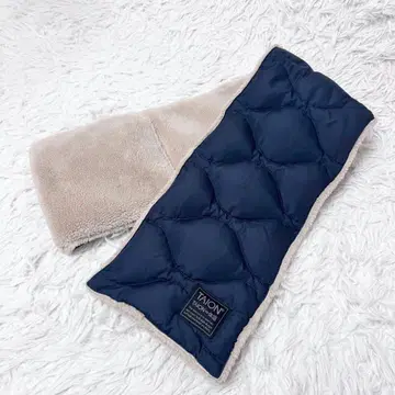 [ 미사용급 ] TAION 리버서블 다운 머플러 네이비 베이지 보아