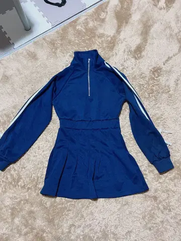 네이비 저리 미니 원피스