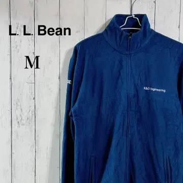레어 L.L.Bean 플리스 자켓 블루 기업 로고 풀 집업