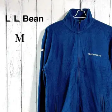 레어 L.L.Bean 플리스 자켓 블루 기업 로고 풀 집업