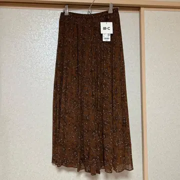 UNIQLO 쉬폰 플리츠 스커트 S 사이즈 브라운 택 포함 새상품