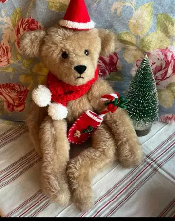크리스마스 봉제 인형 곰 베이지