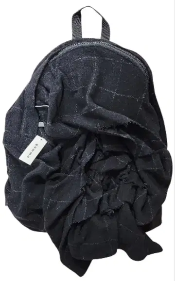 고무 체크 무늬 블랙 백팩