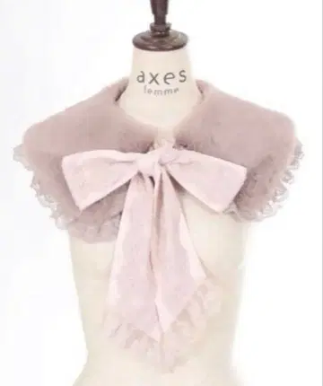 택 포함 새상품 엑시즈팜 리본 레이스 퍼 티펫 그레이지 탈부착 카라