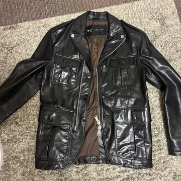 블랙 가죽 라이더 자켓 dsquared2 48