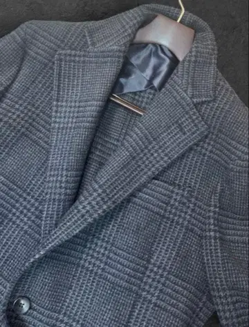 볼리올리 그레이 계열 체크 테일러드 자켓