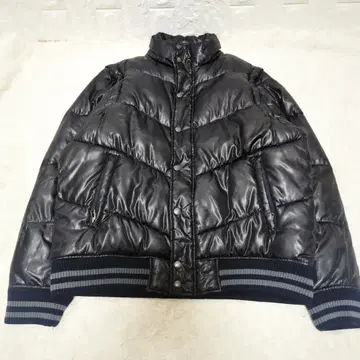 00s 아카이브 y2k 다운 자켓 광택 짧은 기장 2WAY 리브