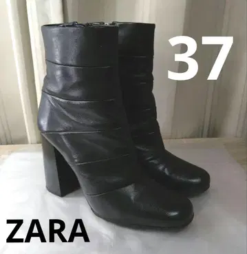 ZARA 블랙 부티 37 가죽 자라