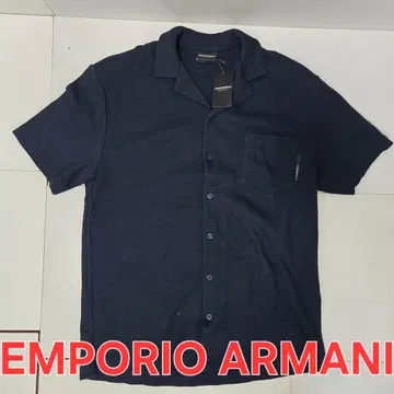 EMPORIO ARMANI 네이비 반팔 셔츠