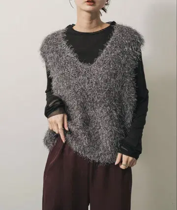 몰 페더 니트 베스트 그레이