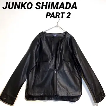 [ JUNKO SHIMADA PART2 ] 인조 가죽 노카라 자켓 새상품