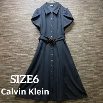 캘빈 클라인 원피스 사이즈 6 동일 원단 벨트 부착 셔츠