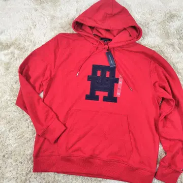 새상품 TOMMY HILFIGER 아플리케 로고 후디 빅 사이즈 후드티