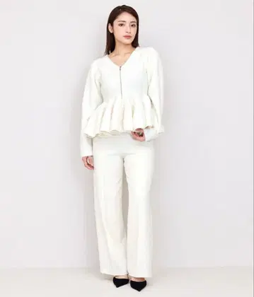 eimy istoire 페플럼 니트 집업 자켓 가디건