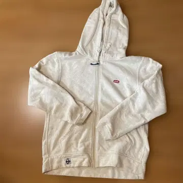 CHUMS 크림색 풀 집업 후드티