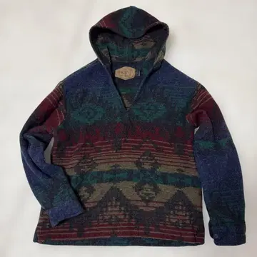 빈티지 [90s USA제] 울 리치 메디칸 후드티 L 기하학 패턴 모