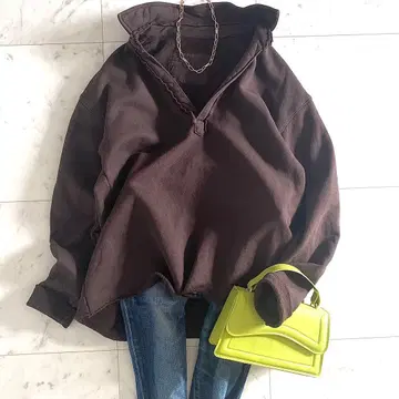 새상품급 프랭크앤아이린 PATRICK 헨리넥 맨투맨 브라운