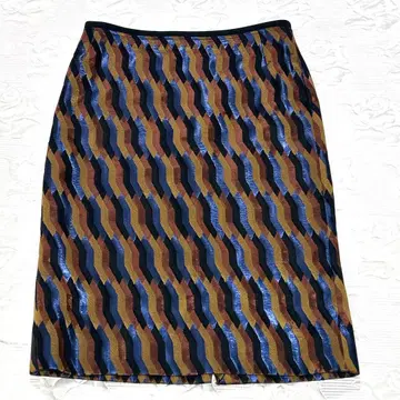 레어 DRIES VAN NOTEN 기하학 직조 올 패턴 스커트 자카드