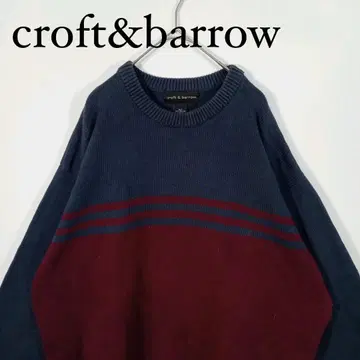 croft&barrow 보더 크루넥 코튼 스웨터 XL
