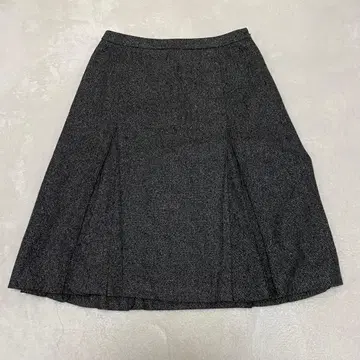 미쉘클랑 플레어 스커트 플리츠 사이드 지퍼 차콜 38