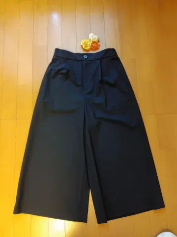 갤러리 바이 크롭 팬츠 가우초 프리 다크 네이비 네이비 와이드