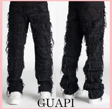 GUAPI 배기 데님 크러쉬 데님 30 M