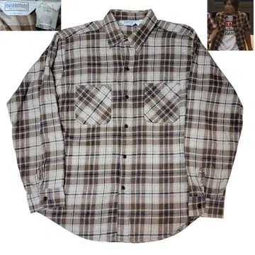 레어 컬러 멀티 브라운 USA FIVE BROTHER 플란넬 셔츠 L