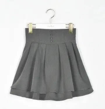 evelyn 더블 플레어 스커트 차콜 그레이