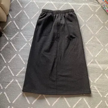 속기모 차콜 허리밴딩 롱 스커트