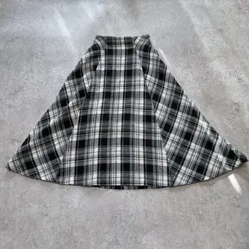 s3298 그레일 플레어 스커트 체크 무늬 맥시 길이 뒷밴딩