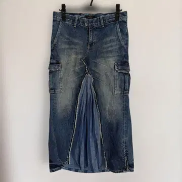 데님 리메이크 롱 스커트