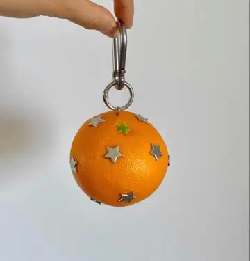 오렌지 모양 백참 별 모양 키링