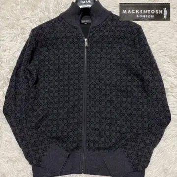 컨디션 최상 매킨토시 런던 드라이버즈 니트 올 패턴 집업 신축성