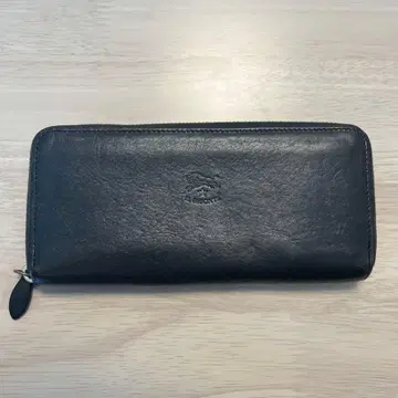 가죽 장지갑 네이비