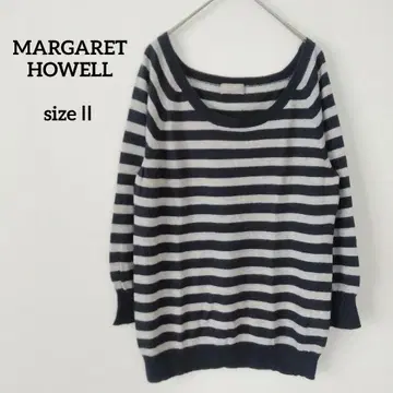 MARGARET HOWELL 마가렛호웰 캐시미어 혼방 보더 니트