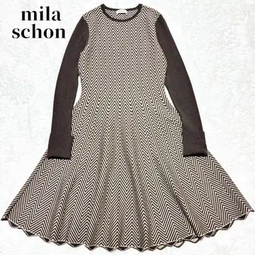 mila schon 헤링본 알파카 실크 울 니트 원피스