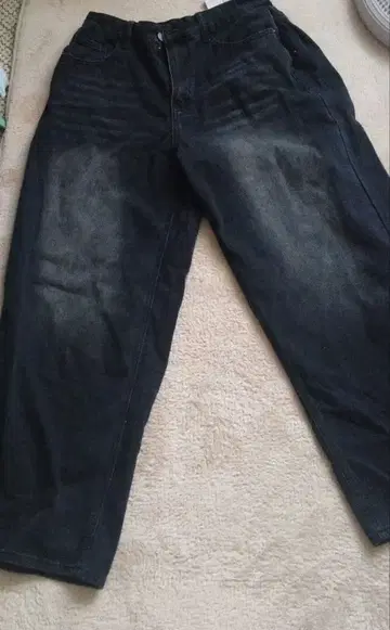 다크 블루 스트레이트 데님 팬츠 남성용