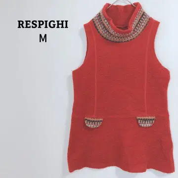 레스피기 튜닉 모헤어/울 혼방 하이넥 슬리브리스 M