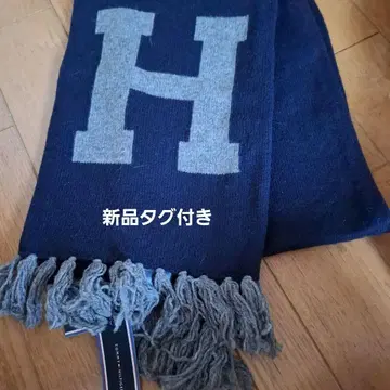 TOMMY HILFIGER 네이비 H 로고 머플러 택 포함 새상품