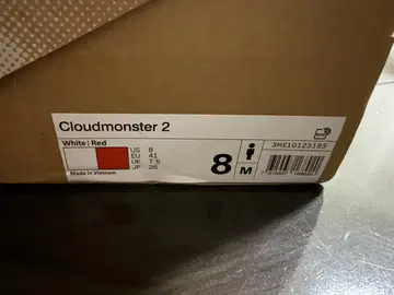ON Cloudmonster 2 화이트/레드 US8 26