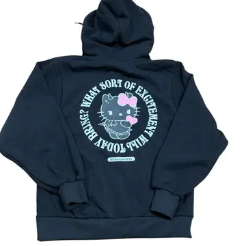 새상품 헬로키티 풀 집업 후드티 블랙 L 여성용 후드 속기모