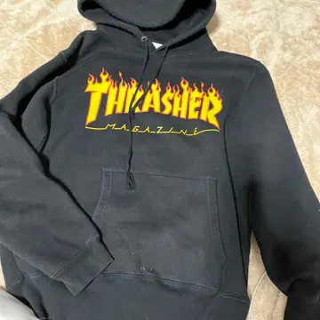 THRASHER 프레임 로고 후드티 M 블랙