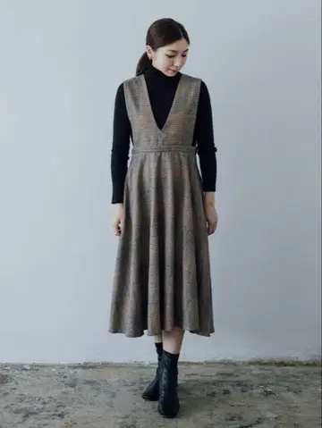 ruimeme cotton flannel v neck dress