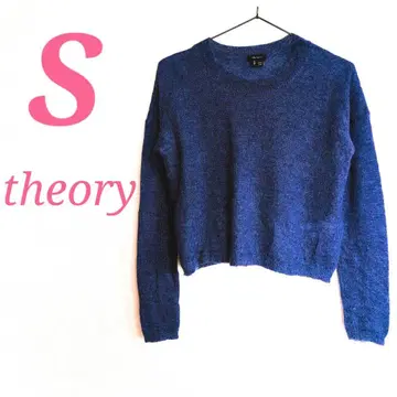 띠어리 네이비 긴팔 스웨터 S 얇은 소재 니트 심플 가을/겨울