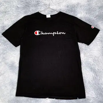 Champion [ L ] 반팔 티셔츠 블랙 빅 사이즈 여성용 얇은 소재