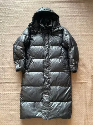 DESCENTE 블랙 롱 다운 자켓 벤치 코트 L